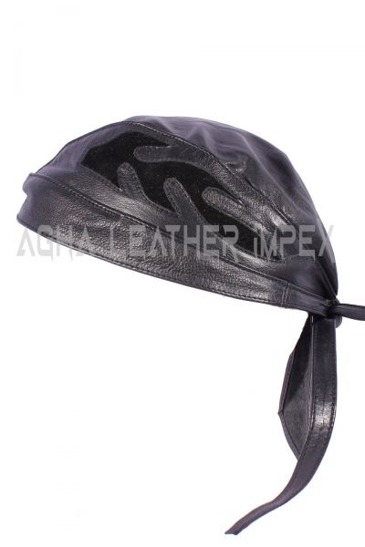 Leather bandana cap